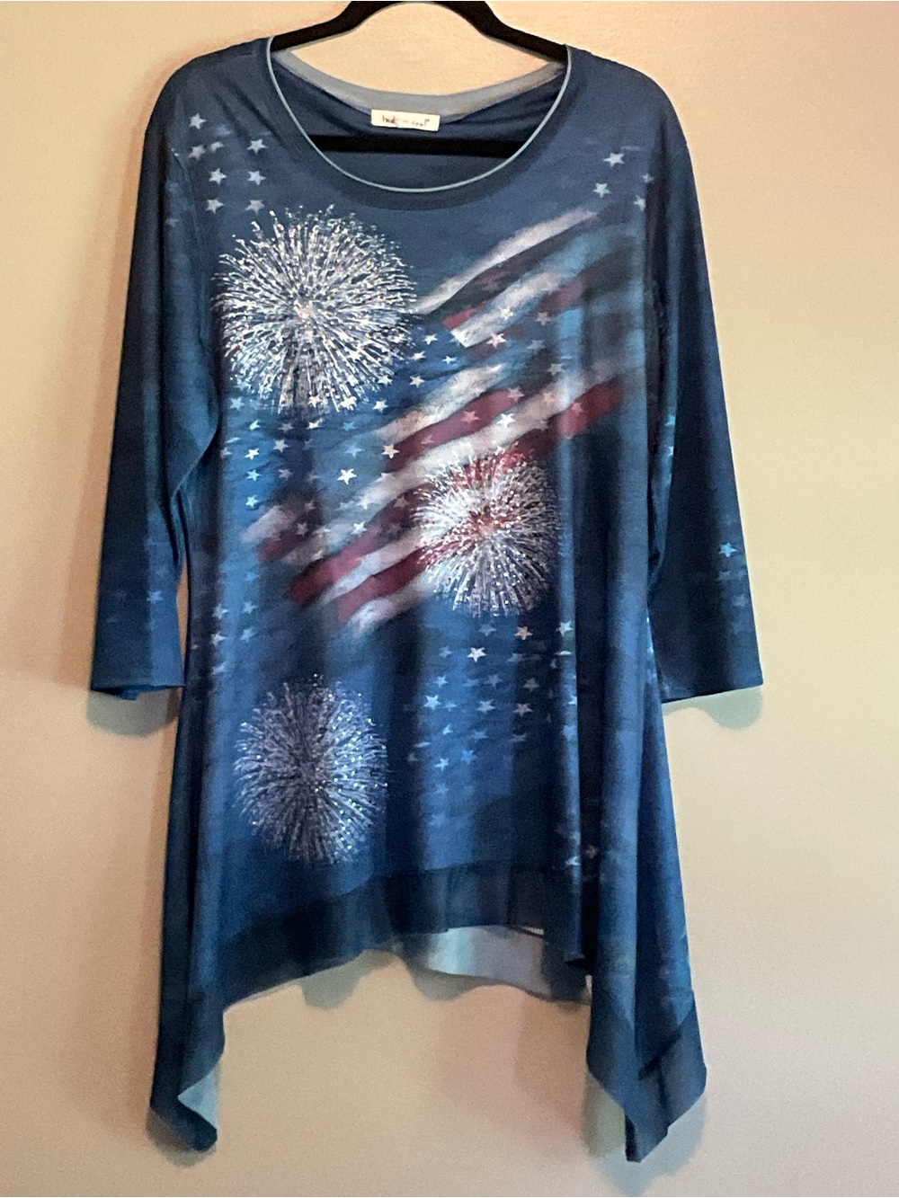 Indigo Soul Flag & Fireworks Asymmetrical Tunic